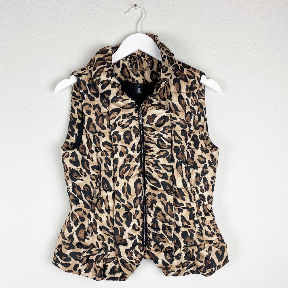 White House Black Market WHBM Cheetah Vest Size XS
